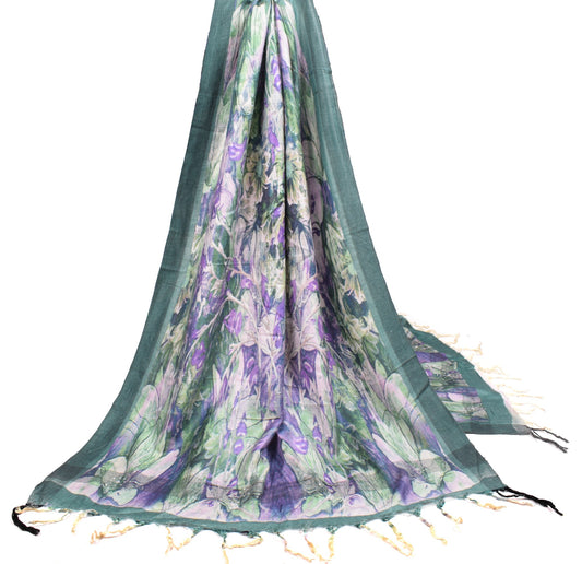 Sushila Vintage Multi-Color Dupatta Pure Woolen Printed Floral Soft Long Stole
