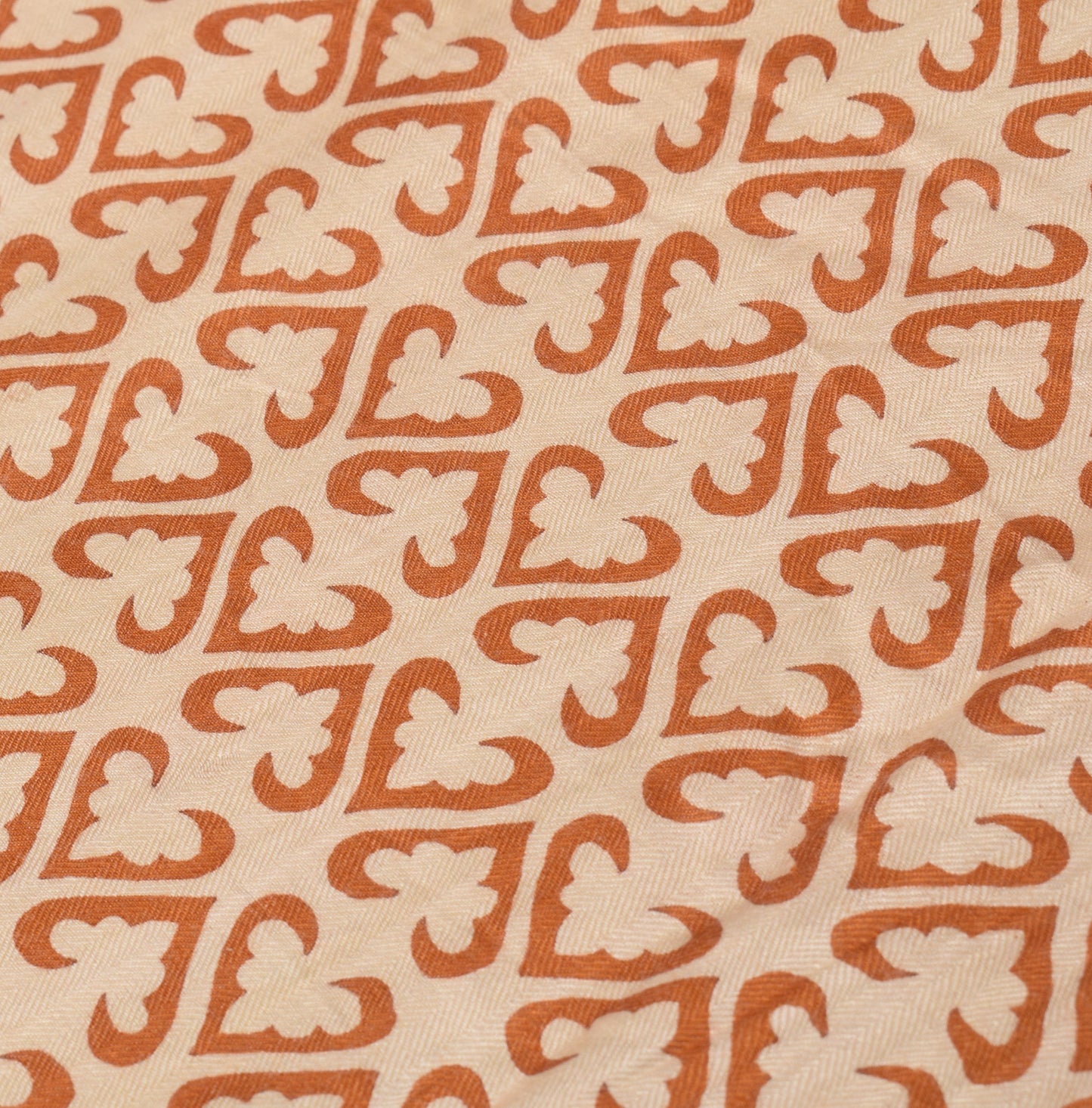 Sushila Vintage Beige Dupatta Pure Woolen Printed Hand Block Soft Long Stole
