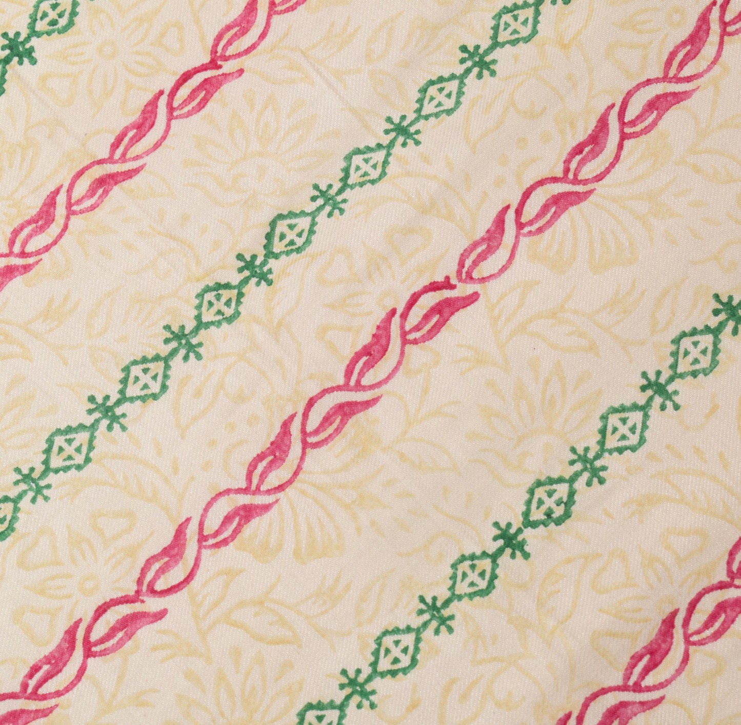 Sushila Vintage Cream Pure Woolen Dupatta Hand Block Printed Soft Long Stole