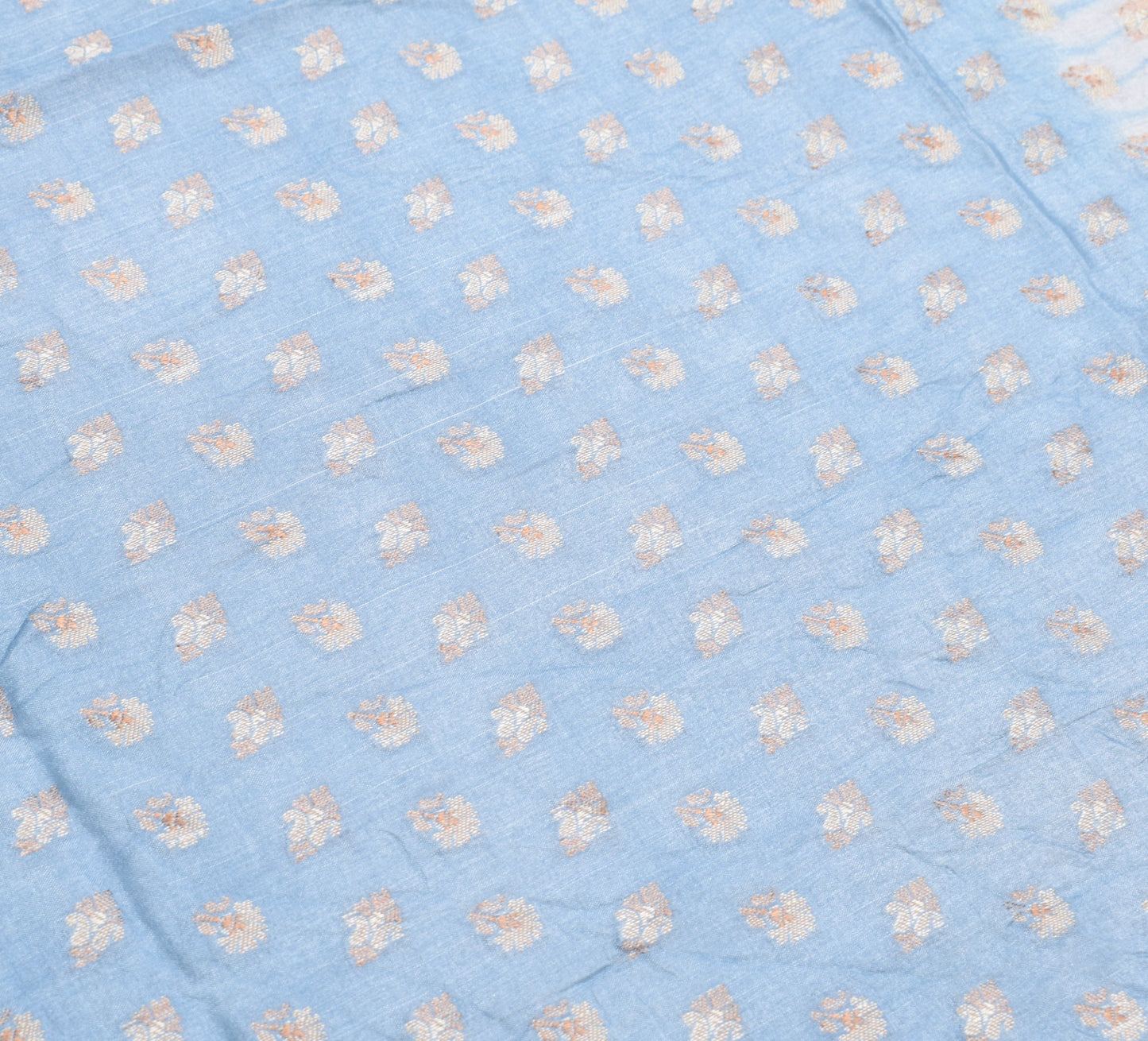 Sushila Vintage Sky Blue Dupatta Resham Woven Pure Tussar Silk Soft Long Stole