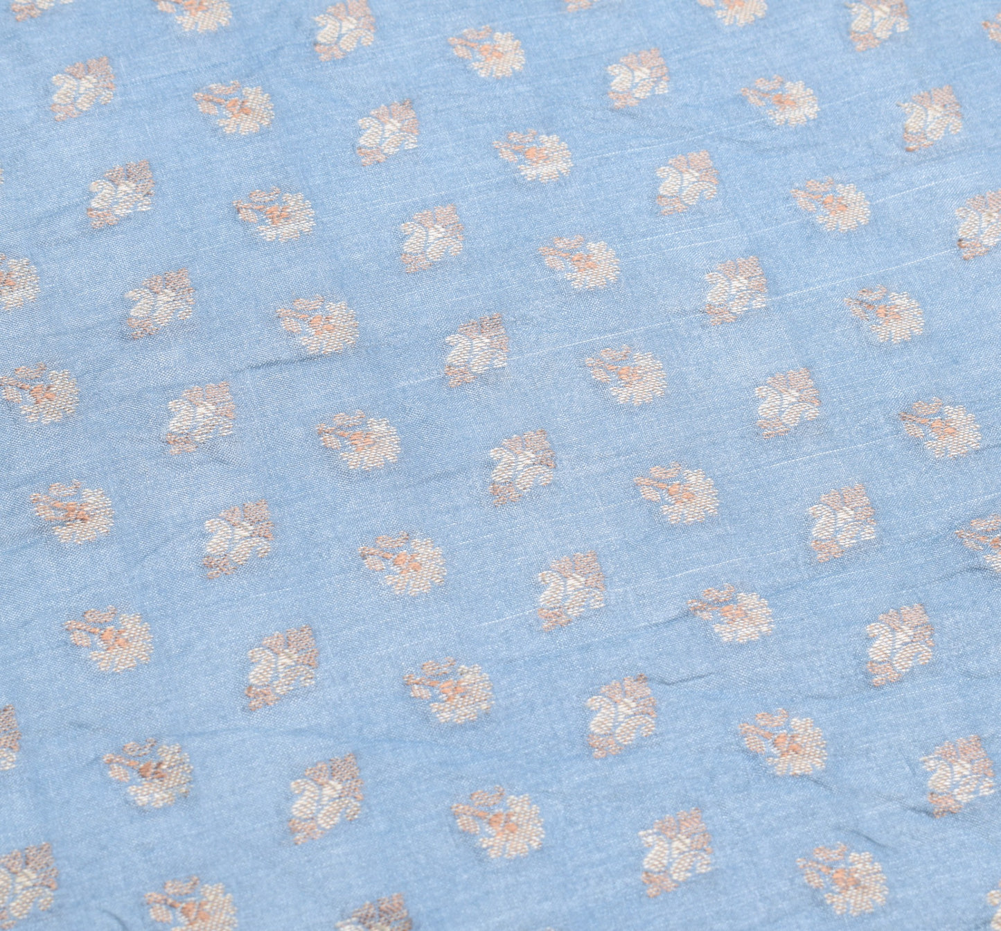 Sushila Vintage Sky Blue Dupatta Resham Woven Pure Tussar Silk Soft Long Stole