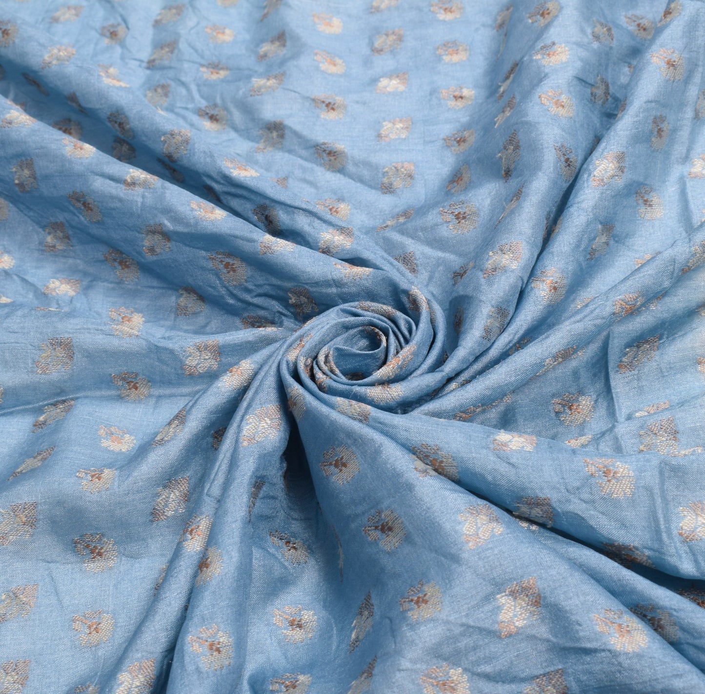 Sushila Vintage Sky Blue Dupatta Resham Woven Pure Tussar Silk Soft Long Stole