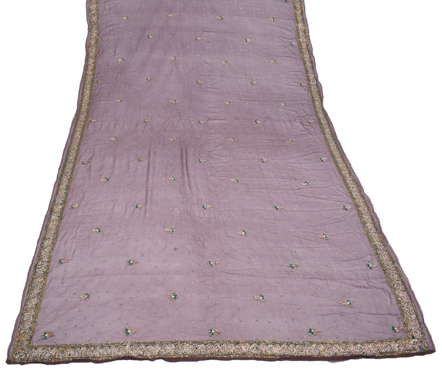 Sushila Vintage 100% Pure Georgette Dupatta Floral Embroidered Wrap Long Stole