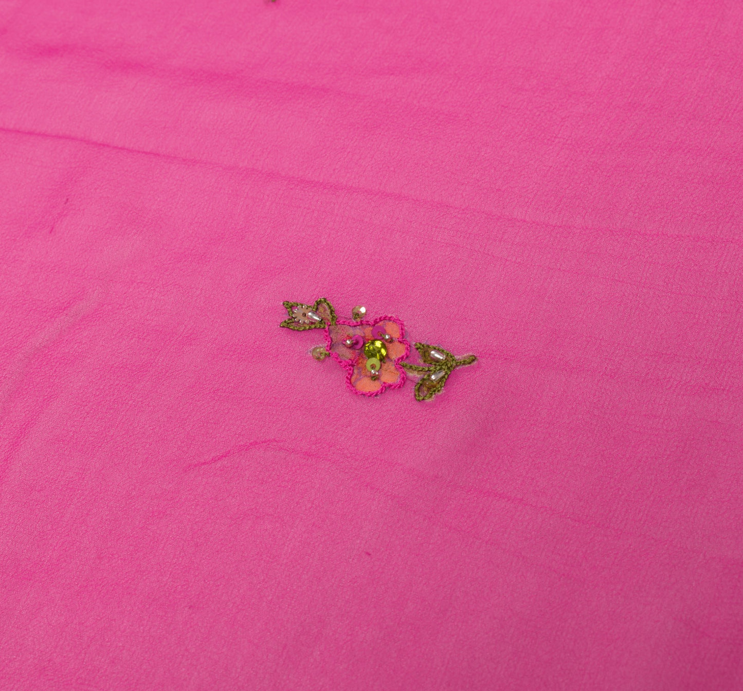 Sushila Vintage Pink Dupatta Hand Embroidered Floral Pure Georgette Long Stole