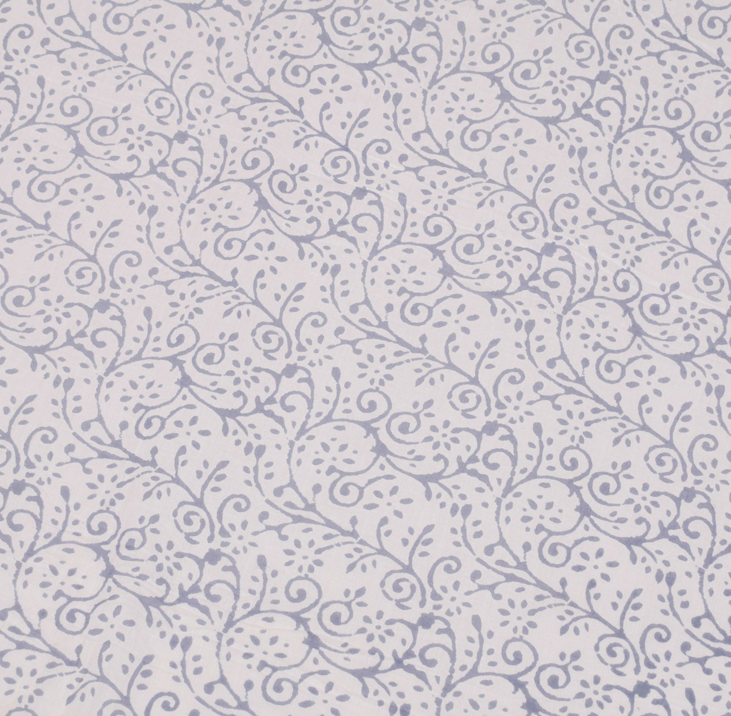 Sushila Vintage White Floral Dupatta Hand Block Printed Pure Cotton Long Stole
