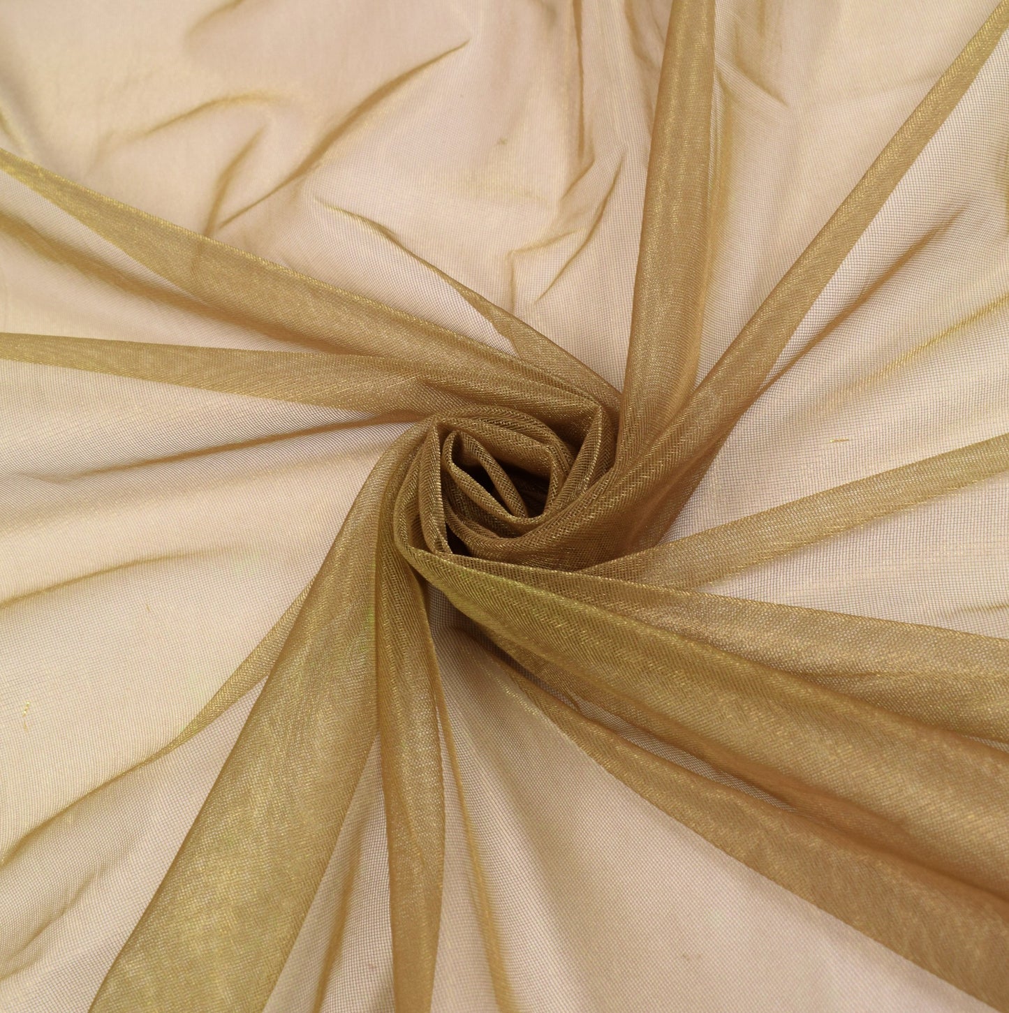 Sushila Vintage Greenish Brown Dupatta Glass Beads Embellish Net Mesh Long Stole