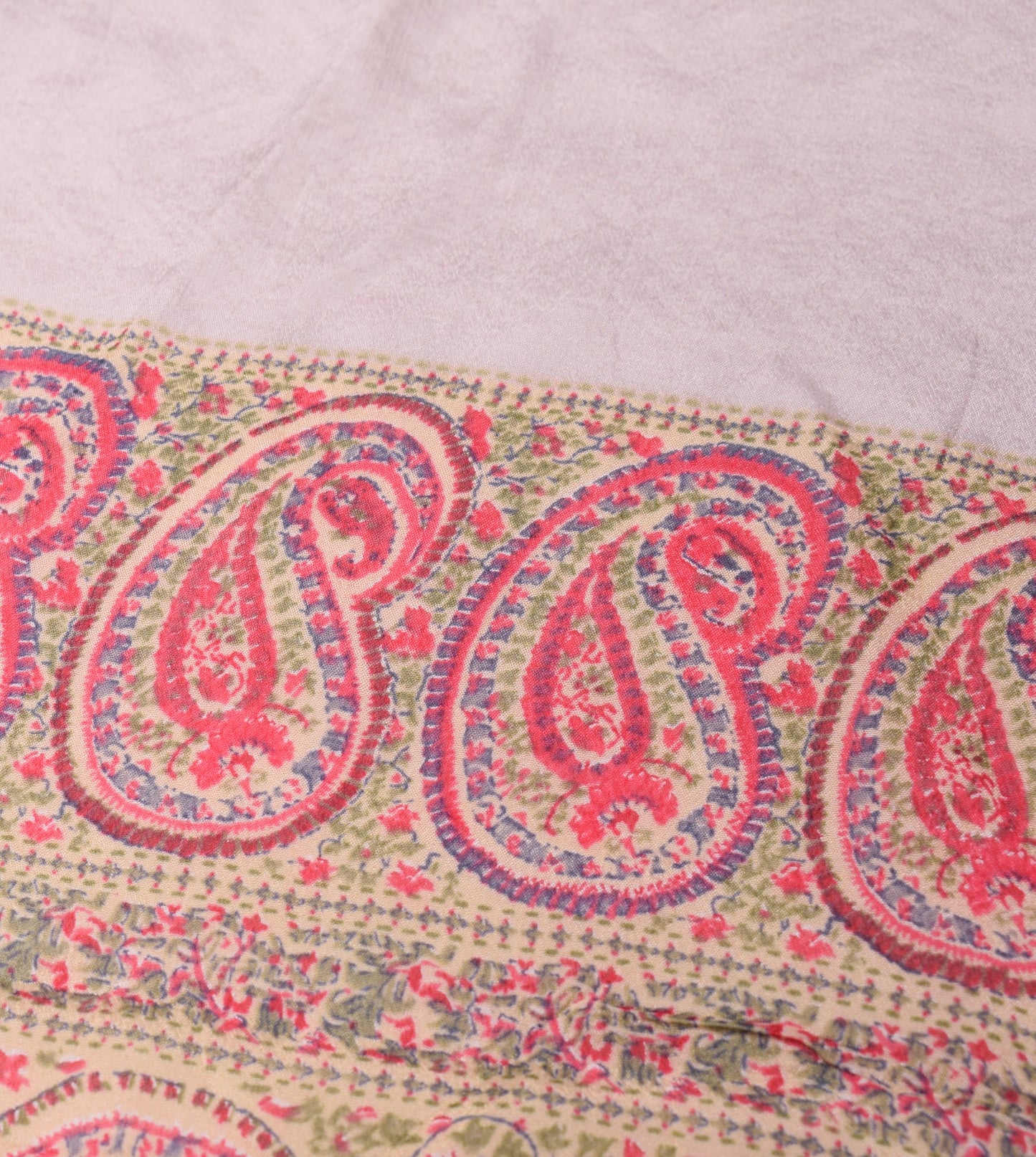 Sushila Vintage 100% Pure Silk Dupatta Paisley Printed Soft Indian Long Stole