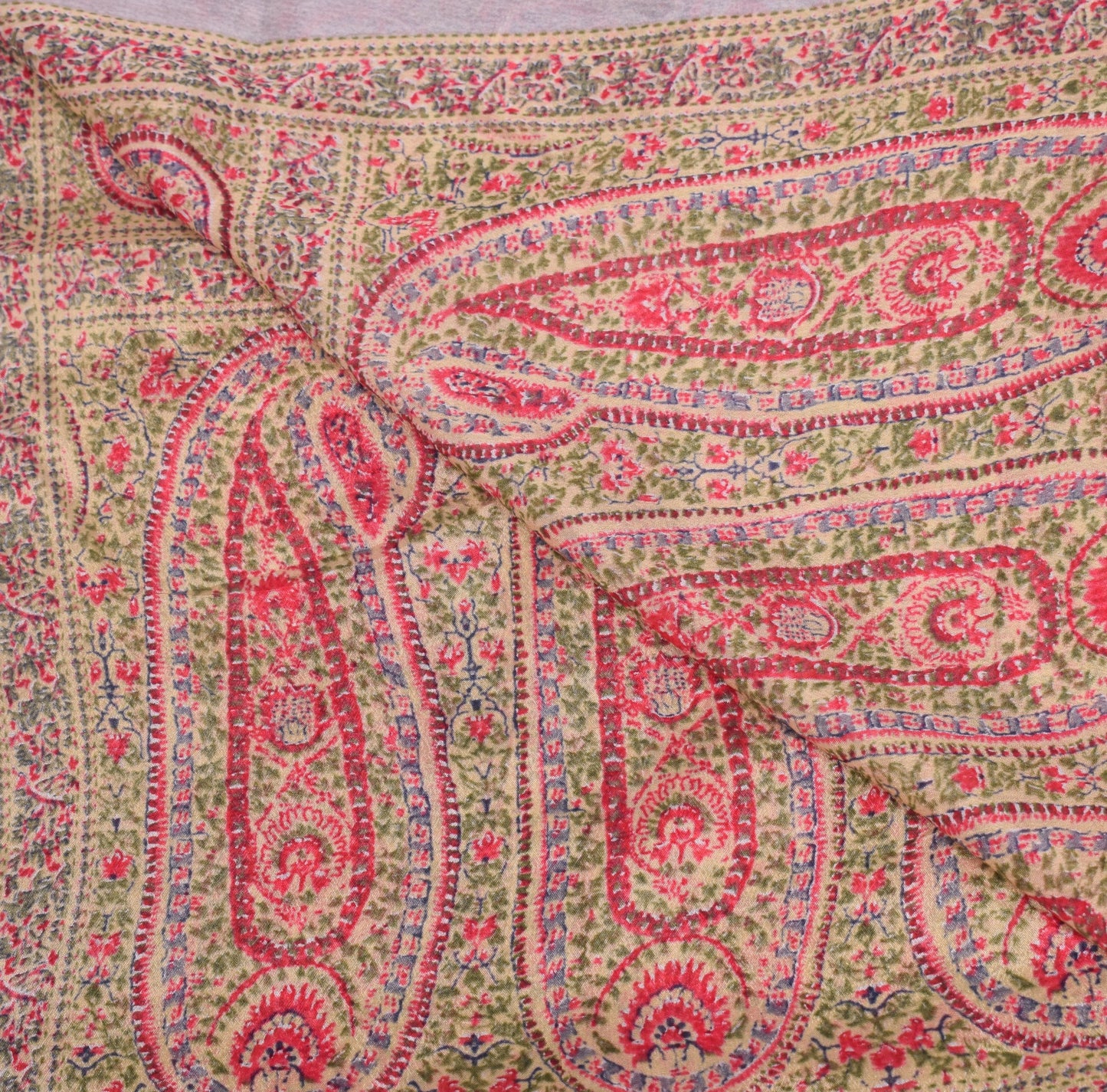 Sushila Vintage 100% Pure Silk Dupatta Paisley Printed Soft Indian Long Stole