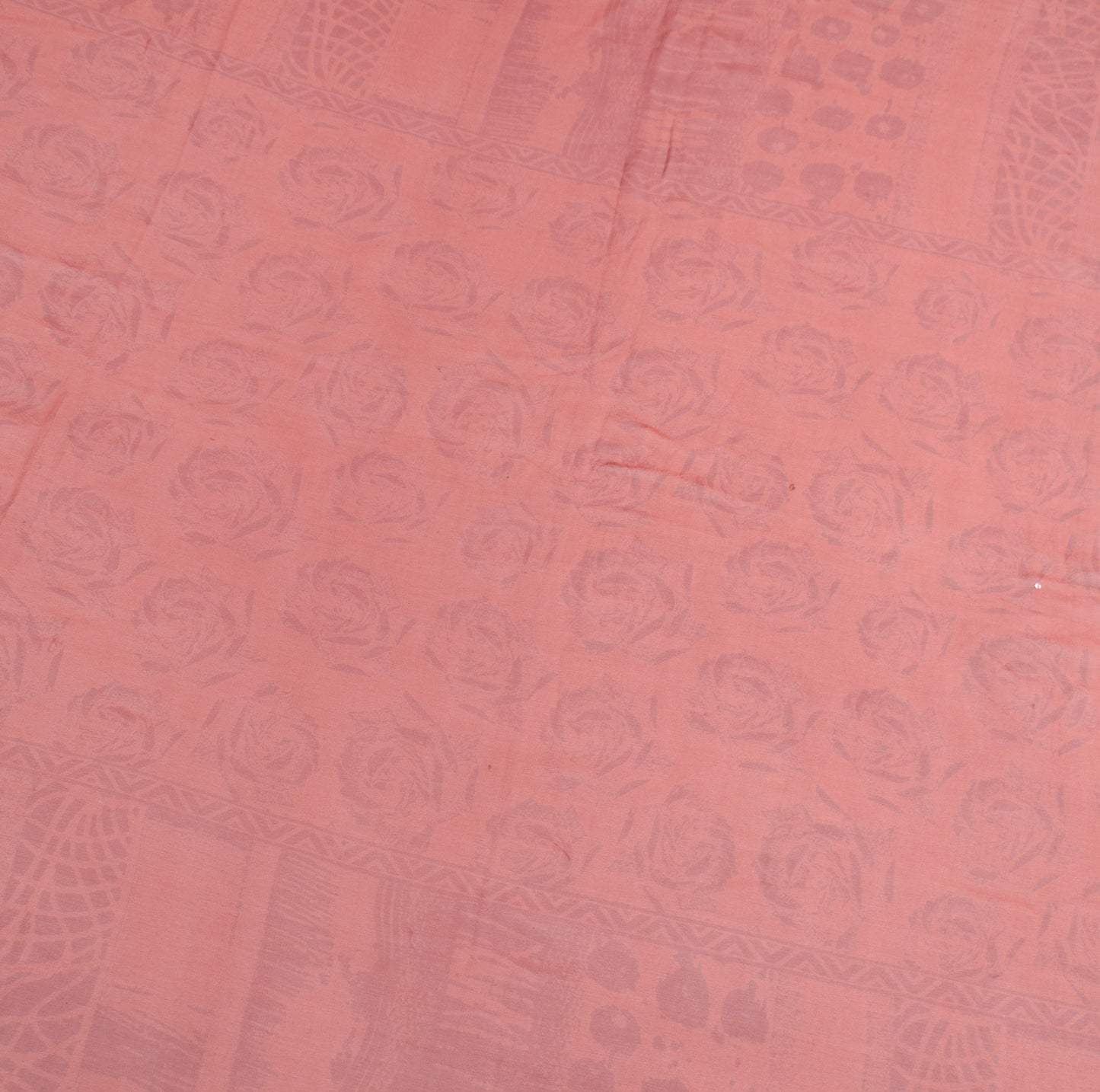 Sushila Vintage Rust Print Dupatta Embroidered Border Pure Georgette Long Stole
