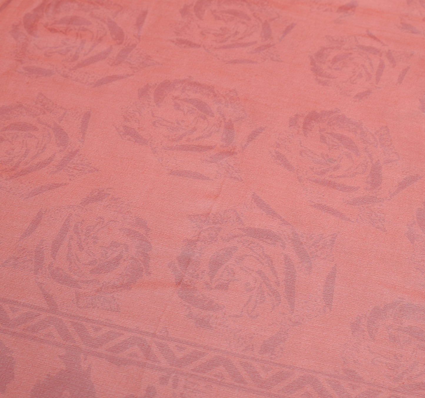 Sushila Vintage Rust Print Dupatta Embroidered Border Pure Georgette Long Stole