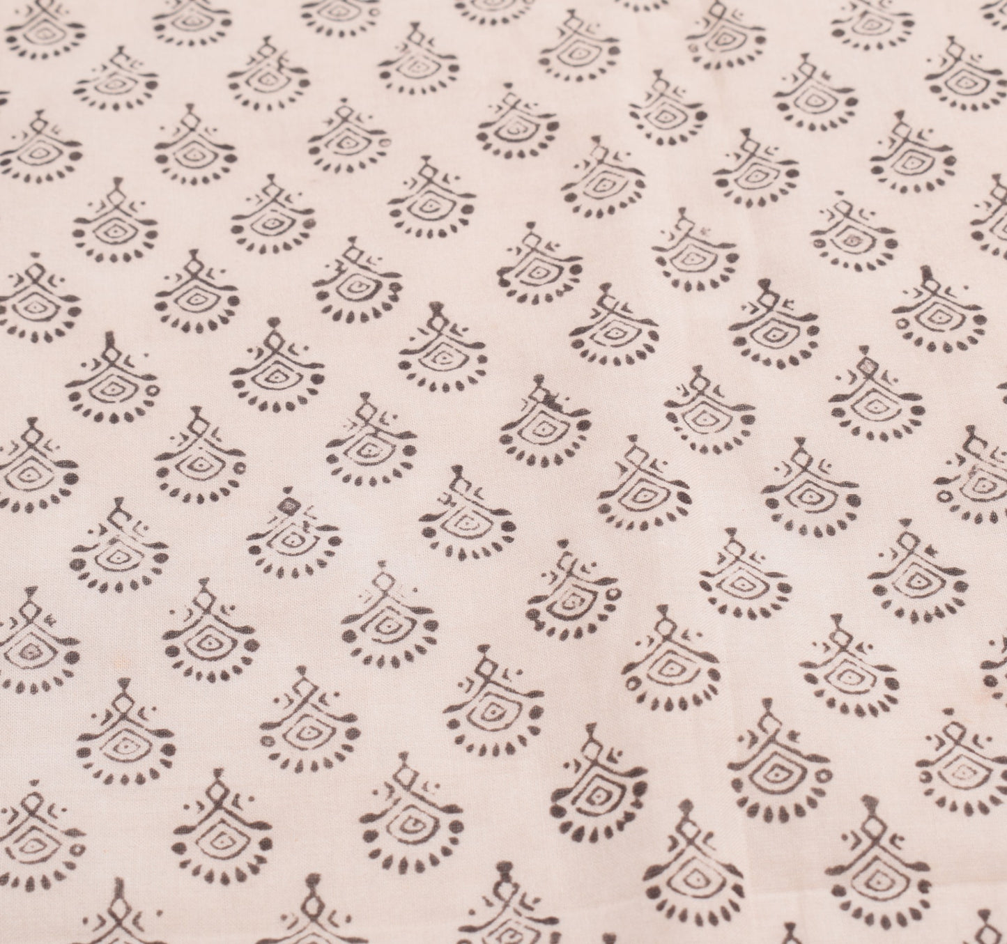 Sushila Vintage Hand Block Printed Dupatta Pure Cotton Cream Floral Long Stole