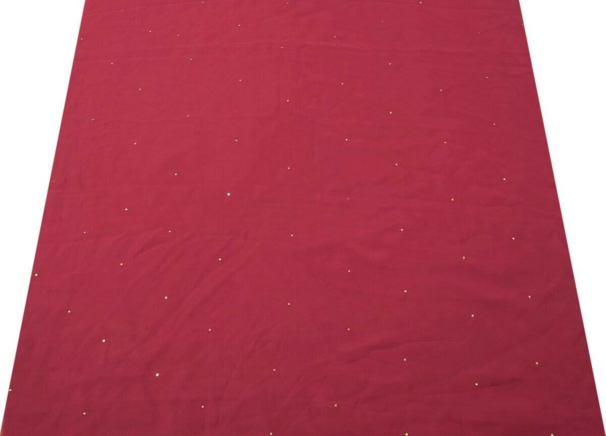 Blend Georgette Silk Vintage Sari Remnant Scrap Fabric for Sewing Craft Magenta