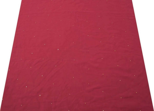 Blend Georgette Silk Vintage Sari Remnant Scrap Fabric for Sewing Craft Magenta
