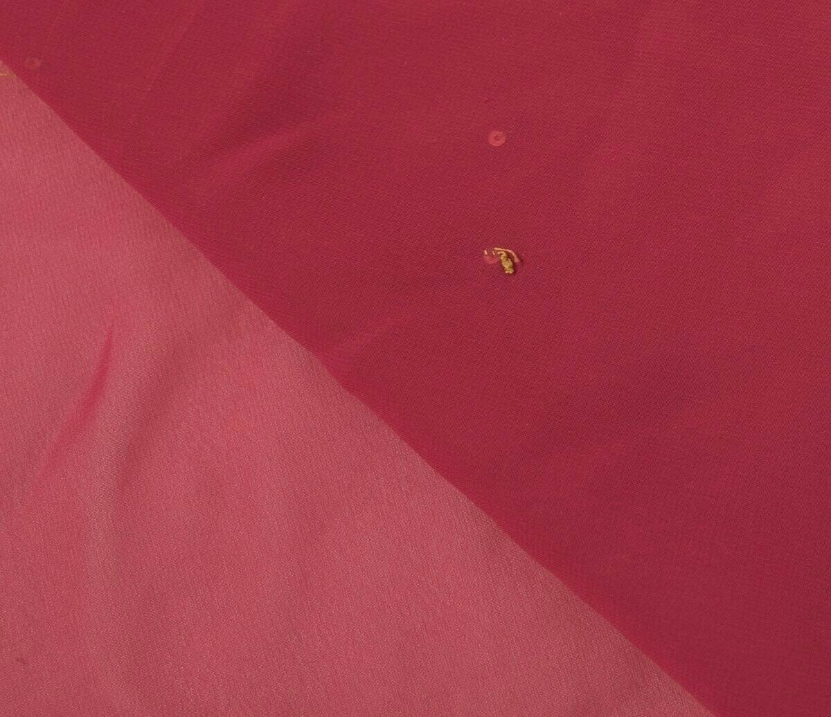 Blend Georgette Silk Vintage Sari Remnant Scrap Fabric for Sewing Craft Magenta