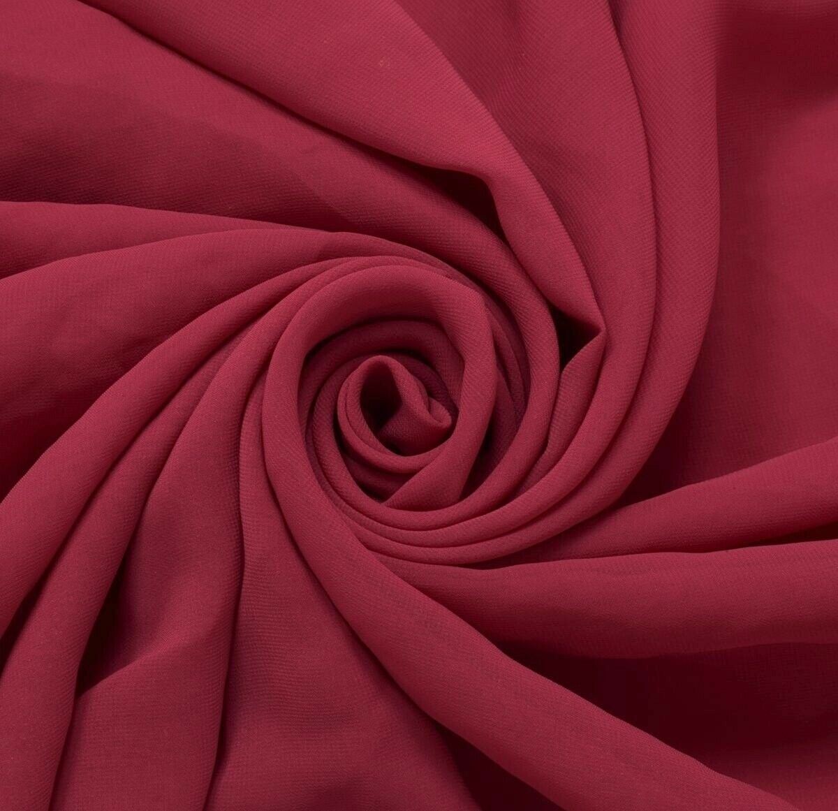 Blend Georgette Silk Vintage Sari Remnant Scrap Fabric for Sewing Craft Magenta