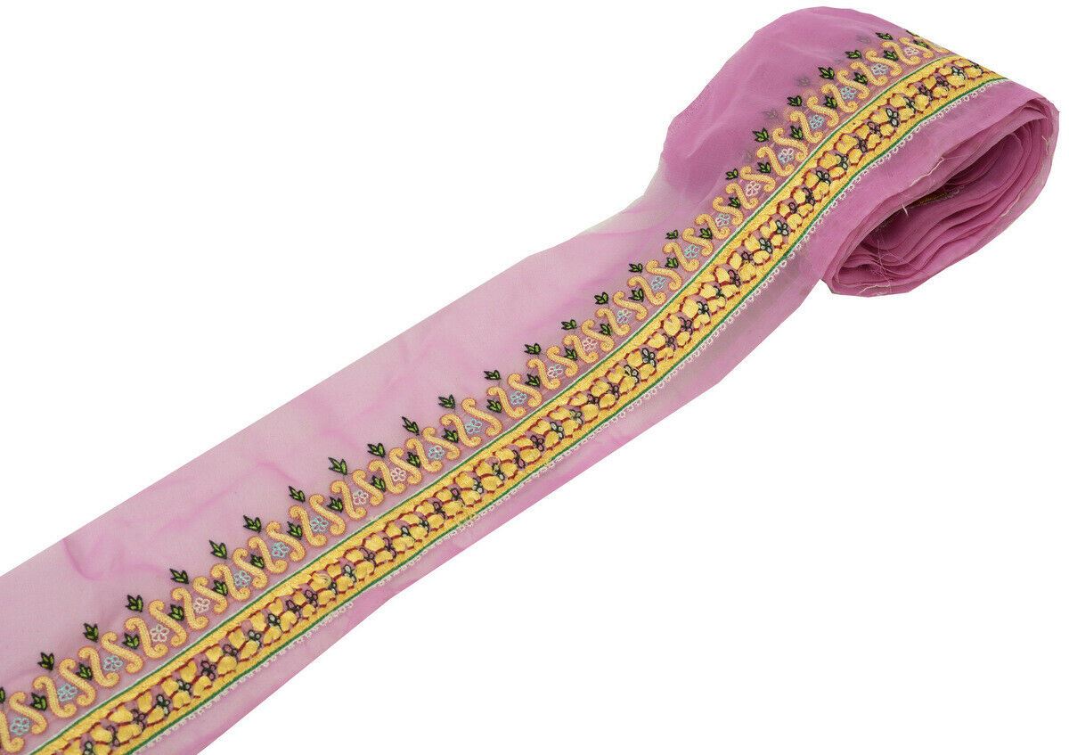 Antique Vintage Saree Border Indian Craft Trim Embroidered Ribbon Lace