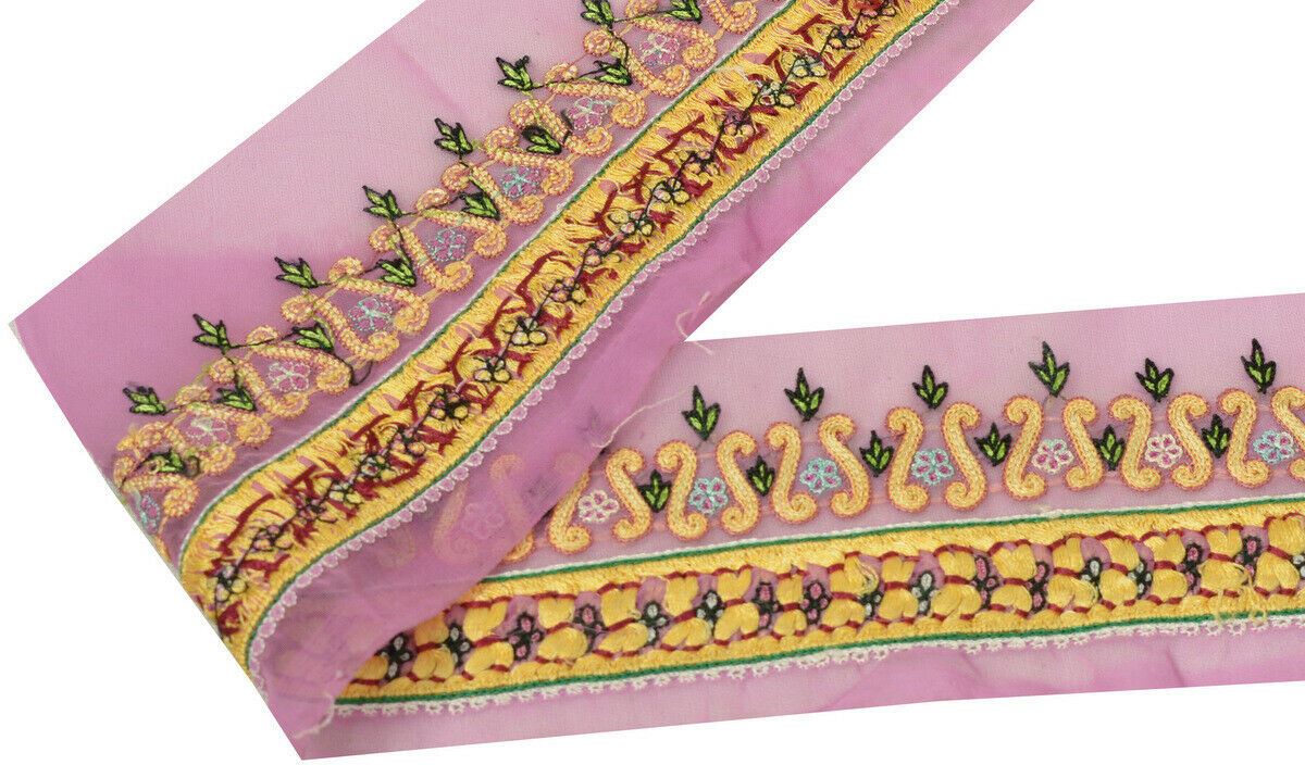 Antique Vintage Saree Border Indian Craft Trim Embroidered Ribbon Lace