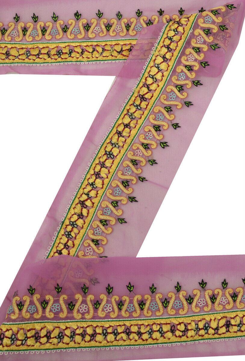 Antique Vintage Saree Border Indian Craft Trim Embroidered Ribbon Lace