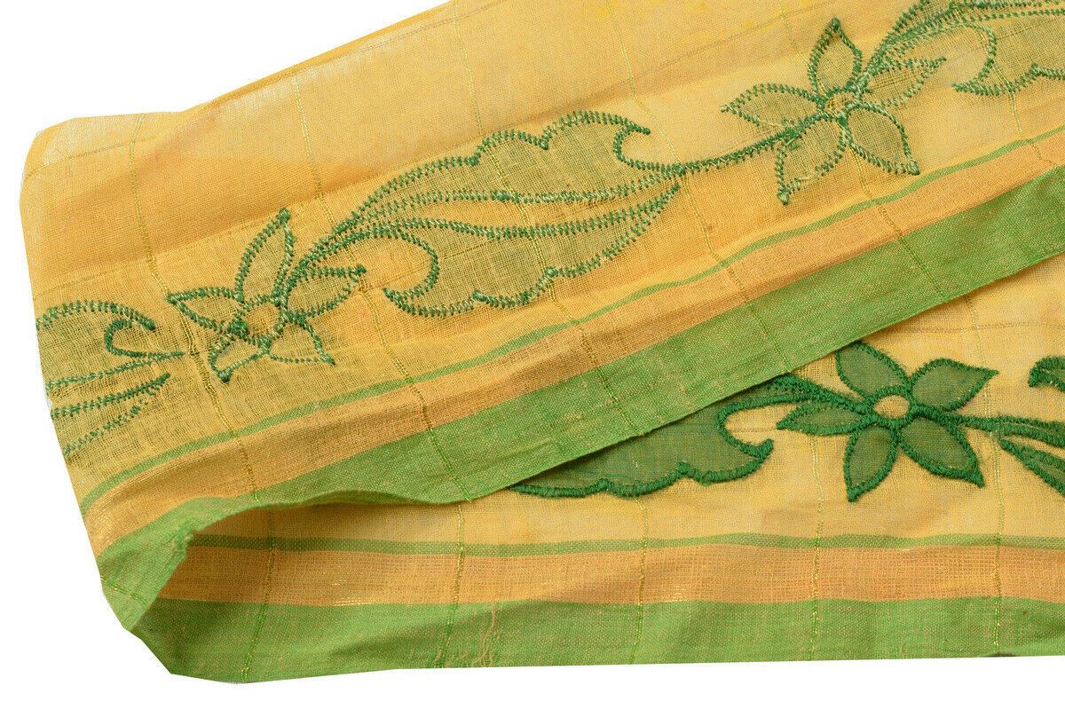 Antique Vintage Saree Border Indian Craft Trim Embroidered Floral Ribbon Lace
