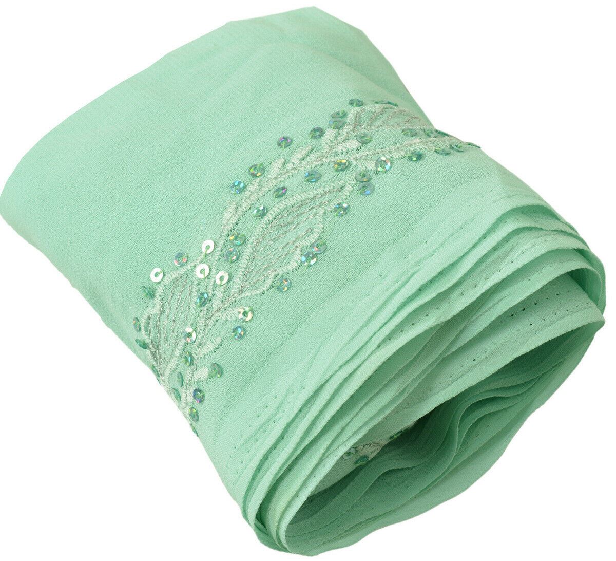 Antique Vintage Saree Border Indian Craft Trim Embroidered Ribbon Lace Green