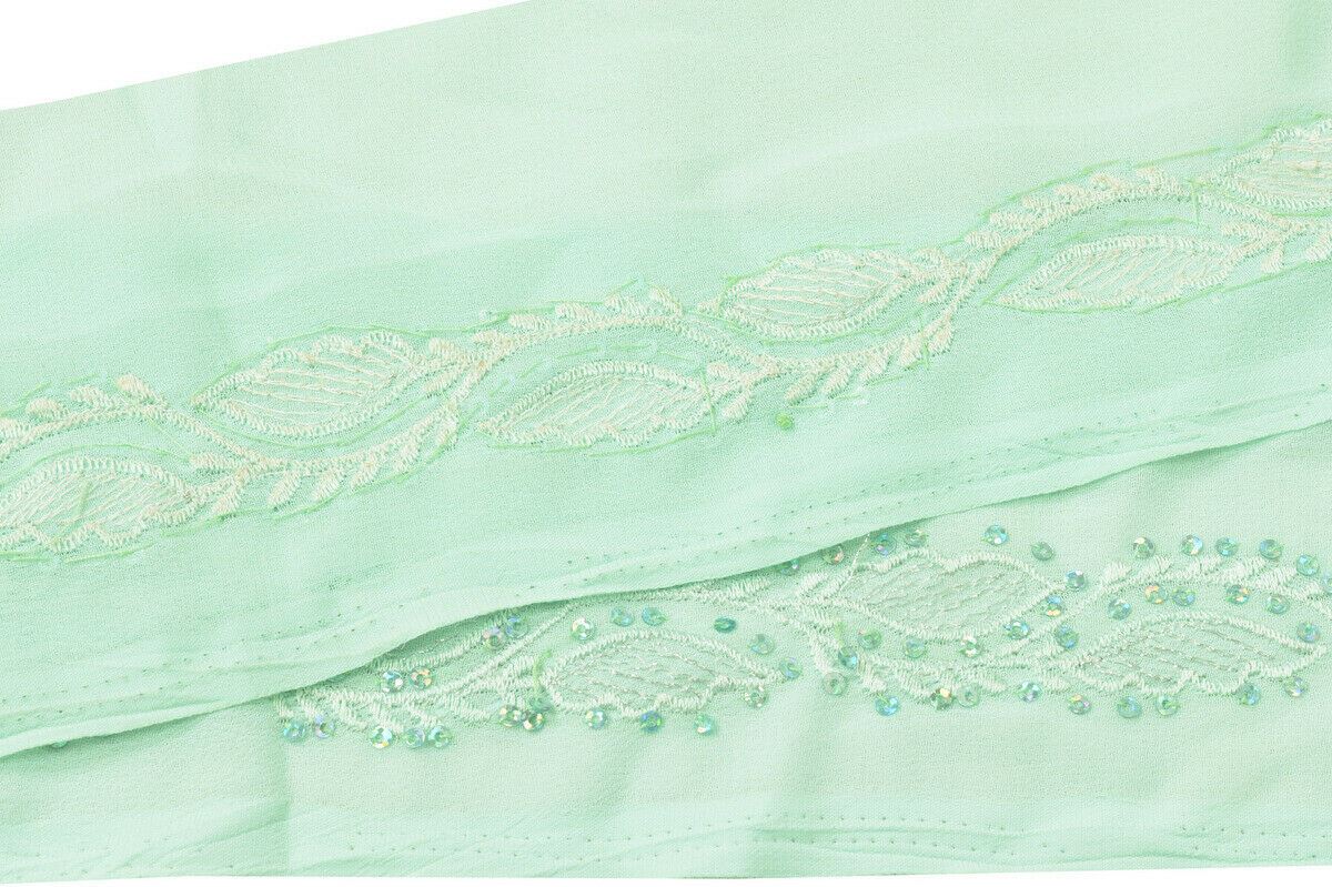 Antique Vintage Saree Border Indian Craft Trim Embroidered Ribbon Lace Green