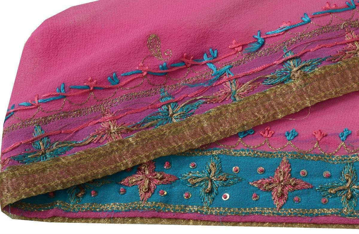 Vintage Sari Border Indian Craft Trim Hand Embroidered Patch Work Lace Ribbon