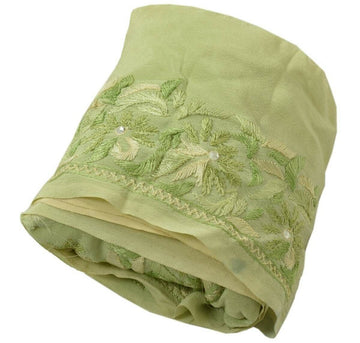 Antique Vintage Sari Border Indian Craft Trim Embroidered Green Lace Ribbon