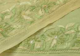Antique Vintage Sari Border Indian Craft Trim Embroidered Green Lace Ribbon