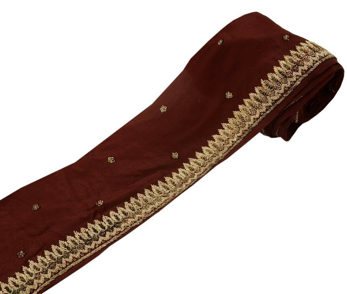 Antique Vintage Sari Border Indian Craft Trim Hand Beaded Zardozi Lace Ribbon