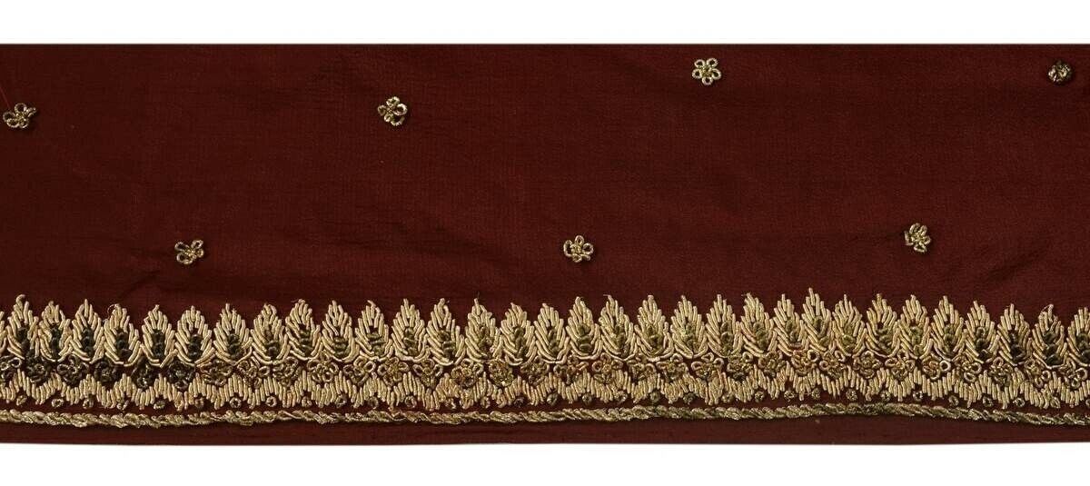 Antique Vintage Sari Border Indian Craft Trim Hand Beaded Zardozi Lace Ribbon