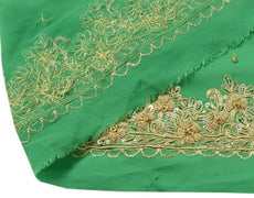 Vintage Sari Border Indian Craft Trim Hand Beaded Embroidered Ribbon Lace Green