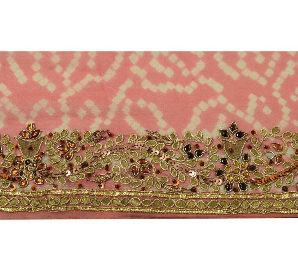 Vintage Sari Border Indian Craft Sewing Trim Hand Beaded Gota Patti Ribbon Lace