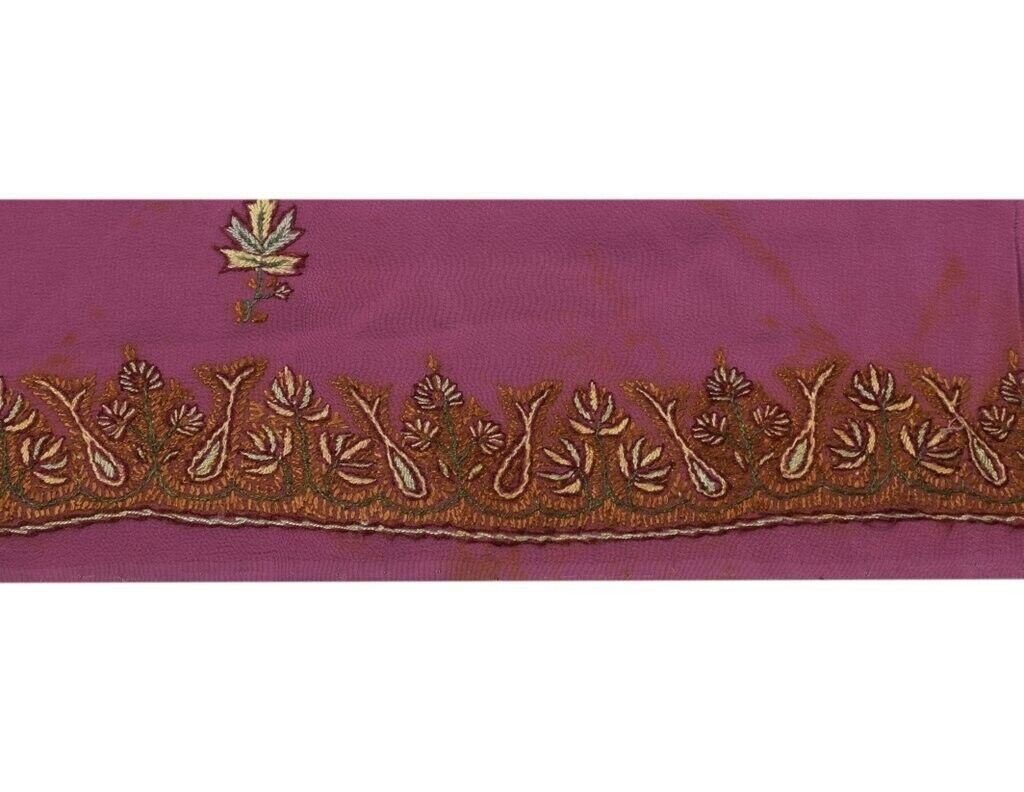 Vintage Sari Border Indian Craft Sewing Trim Hand Embroidered Lace Magenta