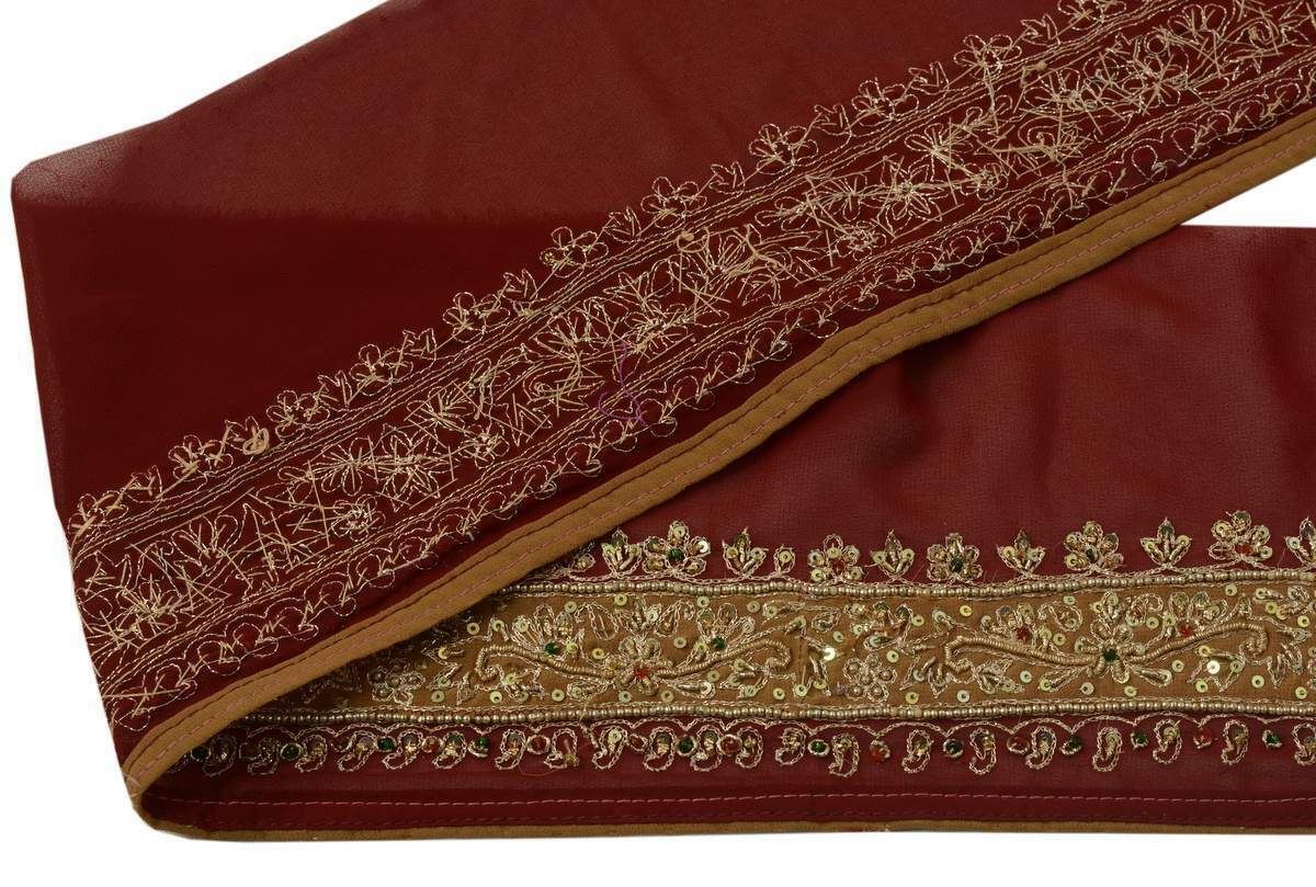 Vintage Sari Border Indian Craft Trim Hand Beaded Patch Work Lace Ribbon Wrap