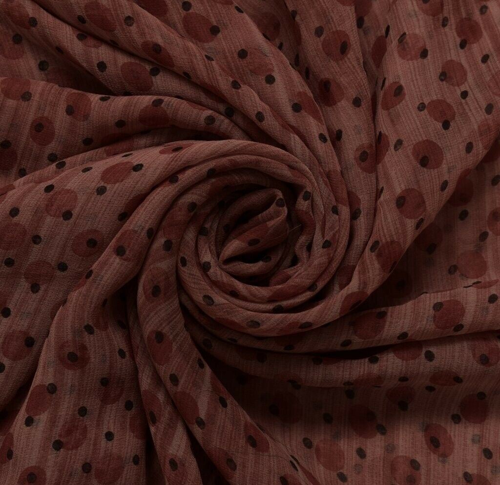 Blend Georgette Printed Vintage Sari Remnant Scrap Fabric for Sewing Craft