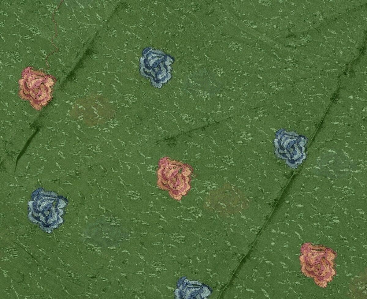 Indian Art Silk Self Woven Vintage Sari Remnant Scrap Fabric for Sewing Craft