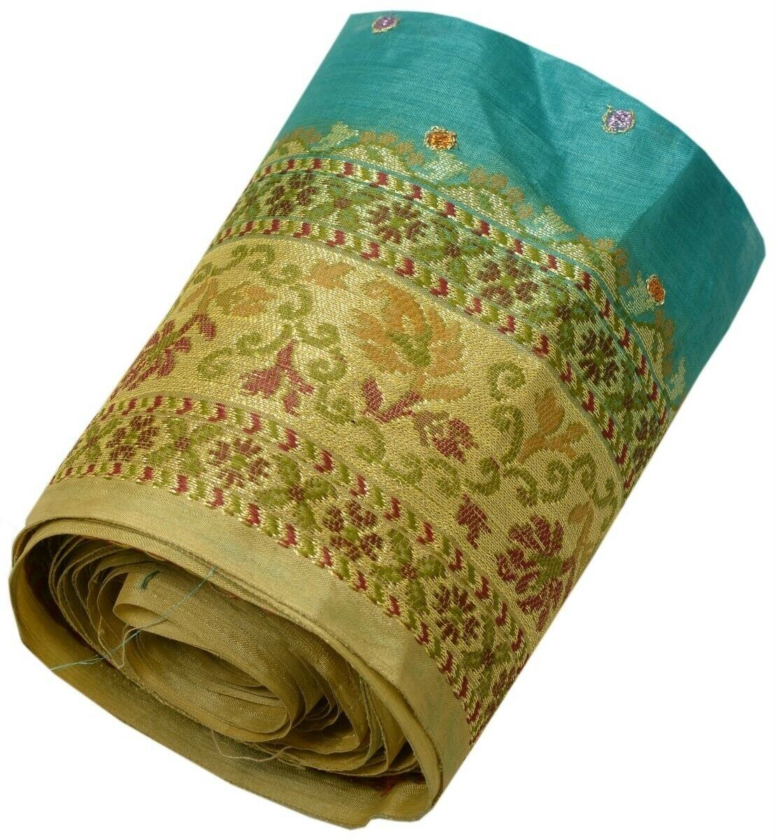 Vintage Sari Border Indian Craft Trim Woven Cream Sewing Ribbon Lace