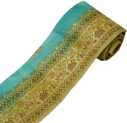 Vintage Sari Border Indian Craft Trim Woven Cream Sewing Ribbon Lace