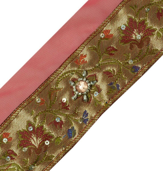 Vintage Sari Border Indian Craft Trim Zari Woven Hand Work Ribbon Lace Golden