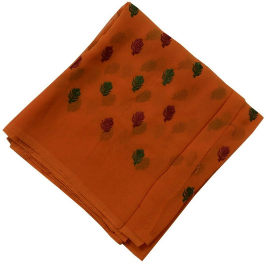 Vintage Saree Multi Purpose Design Fabric Piece for Sew Craft Embroidered Rust