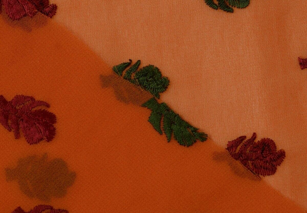 Vintage Saree Multi Purpose Design Fabric Piece for Sew Craft Embroidered Rust