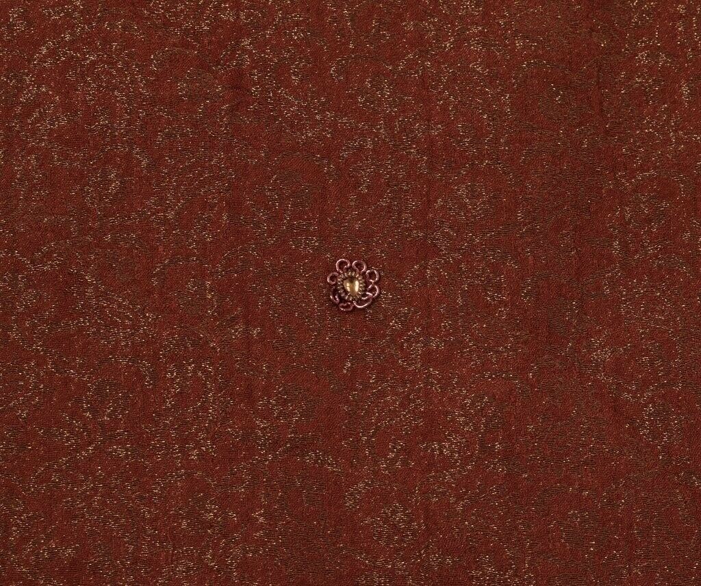 Indian Art Silk Zari Woven Vintage Sari Remnant Scrap Fabric for Sewing Craft