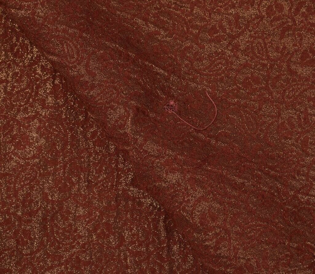 Indian Art Silk Zari Woven Vintage Sari Remnant Scrap Fabric for Sewing Craft