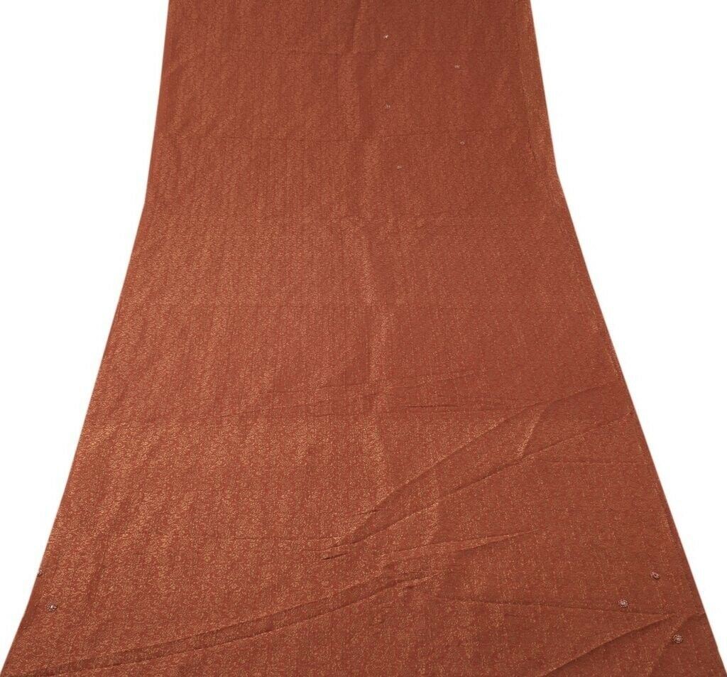 Indian Art Silk Zari Woven Vintage Sari Remnant Scrap Fabric for Sewing Craft