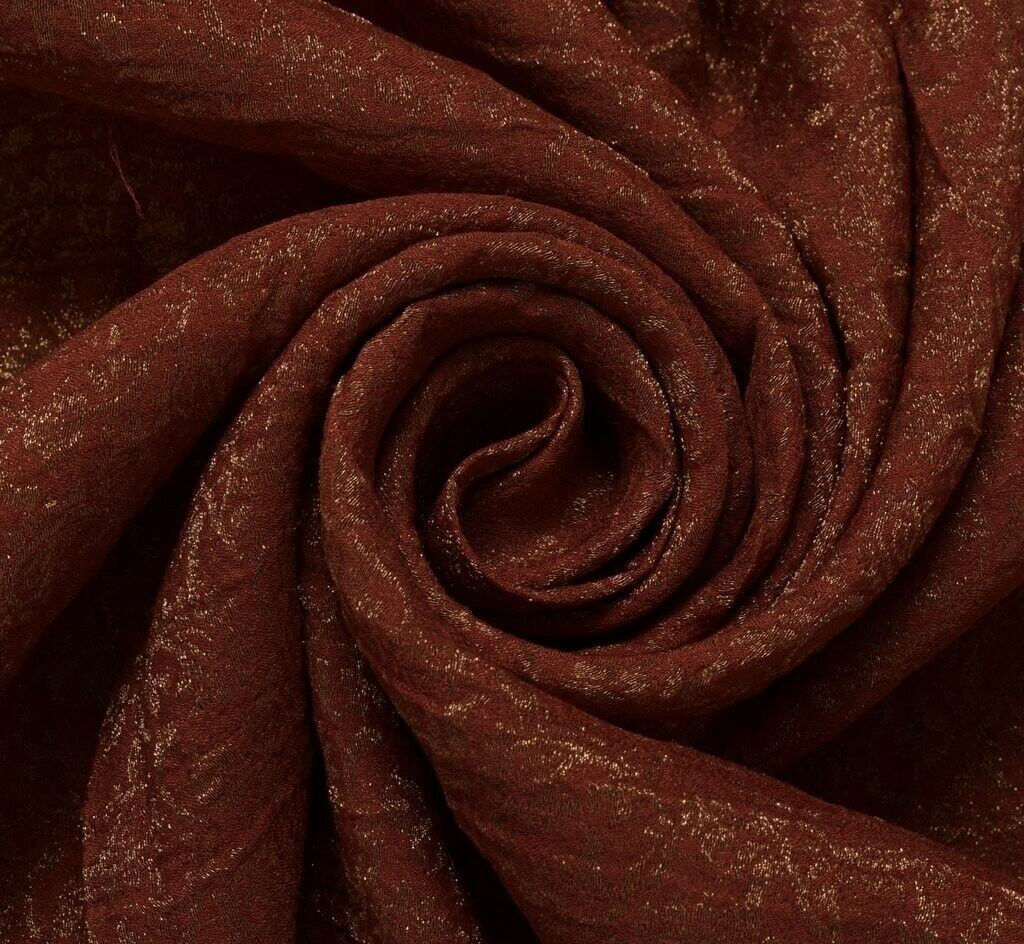 Indian Art Silk Zari Woven Vintage Sari Remnant Scrap Fabric for Sewing Craft