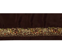 Vintage Sari Border Indian Craft Trim Hand Embroidered Garnet Sewing Ribbon Lace