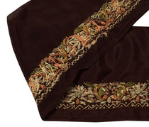 Vintage Sari Border Indian Craft Trim Hand Embroidered Garnet Sewing Ribbon Lace
