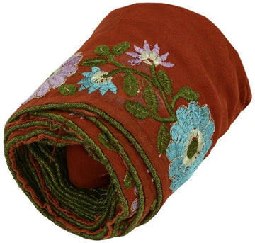 Vintage Sari Border Indian Craft Trim Antique Embroidered Ribbon Lace Maroon