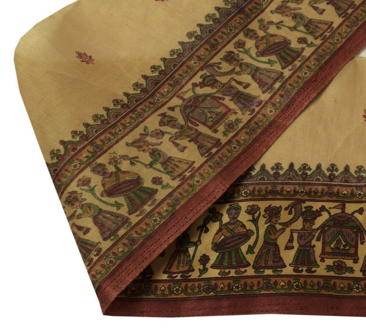 3.5" W Vintage Sari Border Craft Trim Printed Indian Wedding Sewing Ribbon Lace