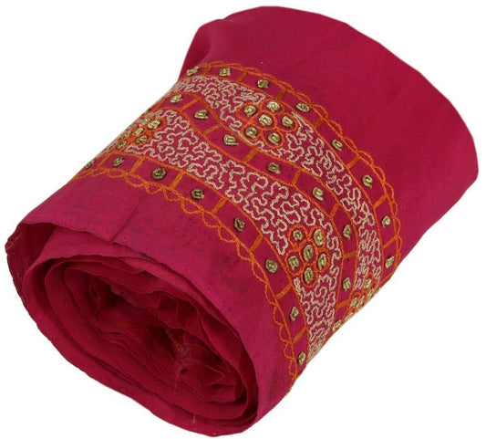 Vintage Sari Border Indian Craft Trim Antique Embroidered Ribbon Lace Hot Pink